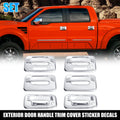 Set of 4 Silver Tone Exterior Door Handle Covers for Ford F150 