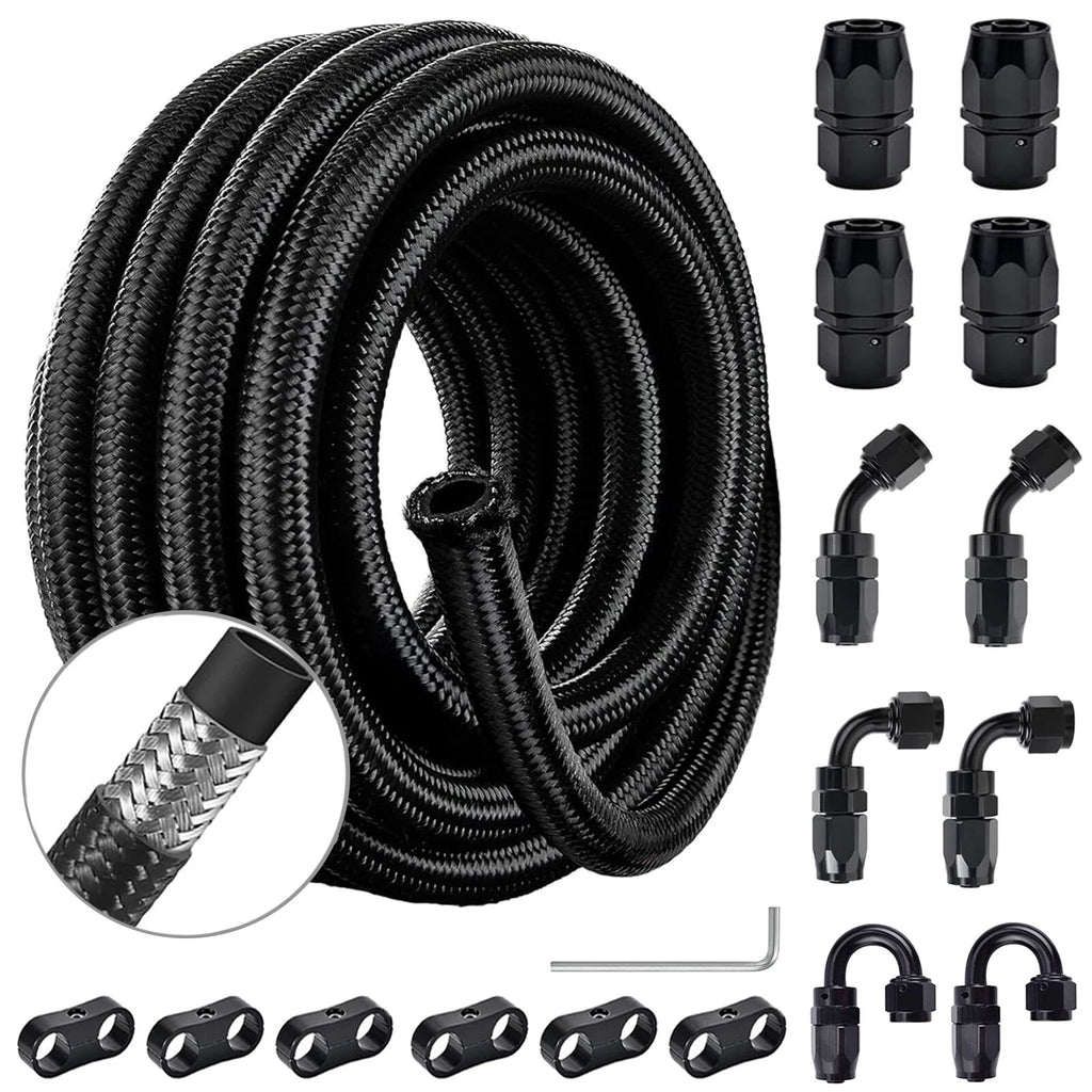 10FT Braided Nylon Fuel Line Hose for Universal Applications