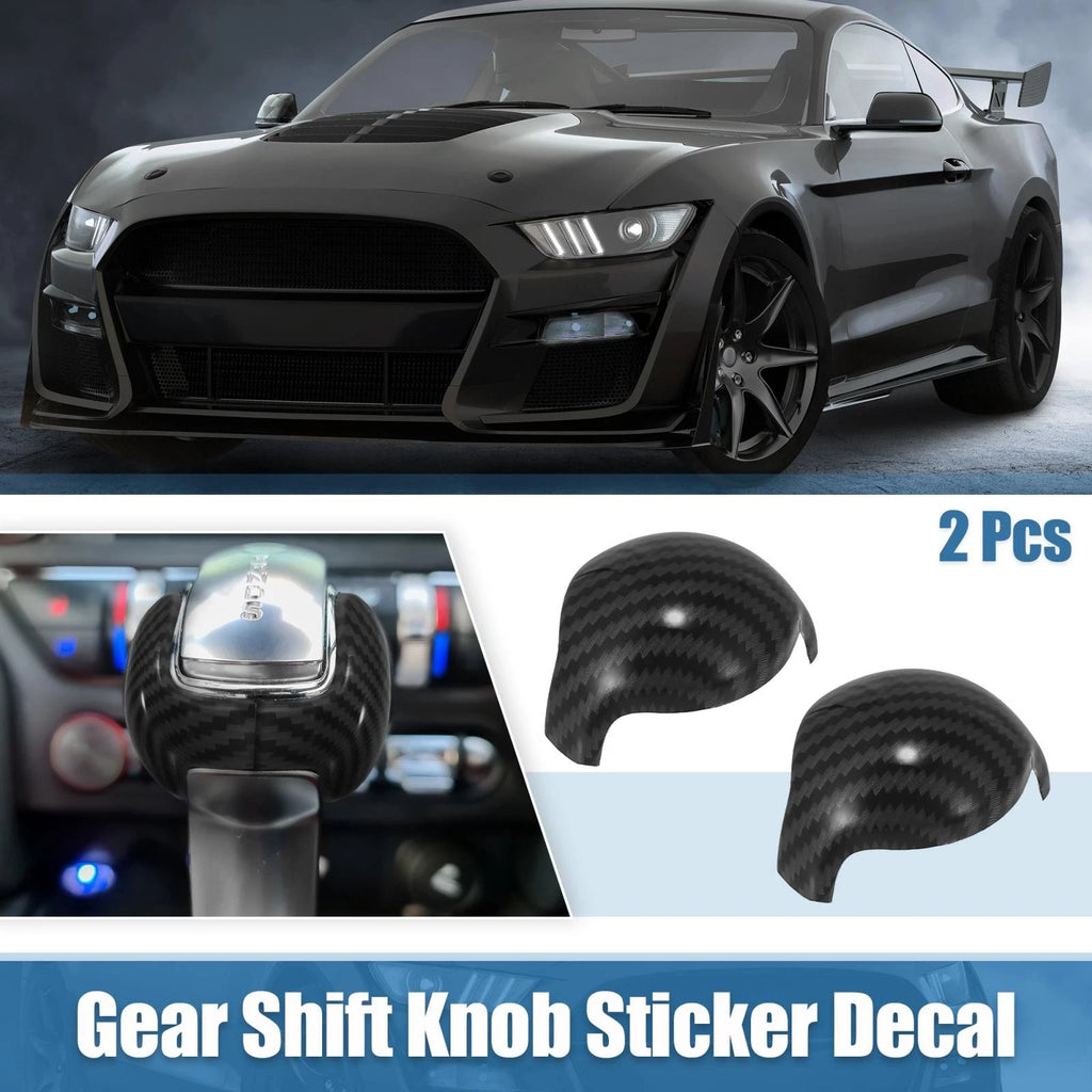 2pcs Gear Shift Knob Cover for Ford Mustang (2015–2022) Black