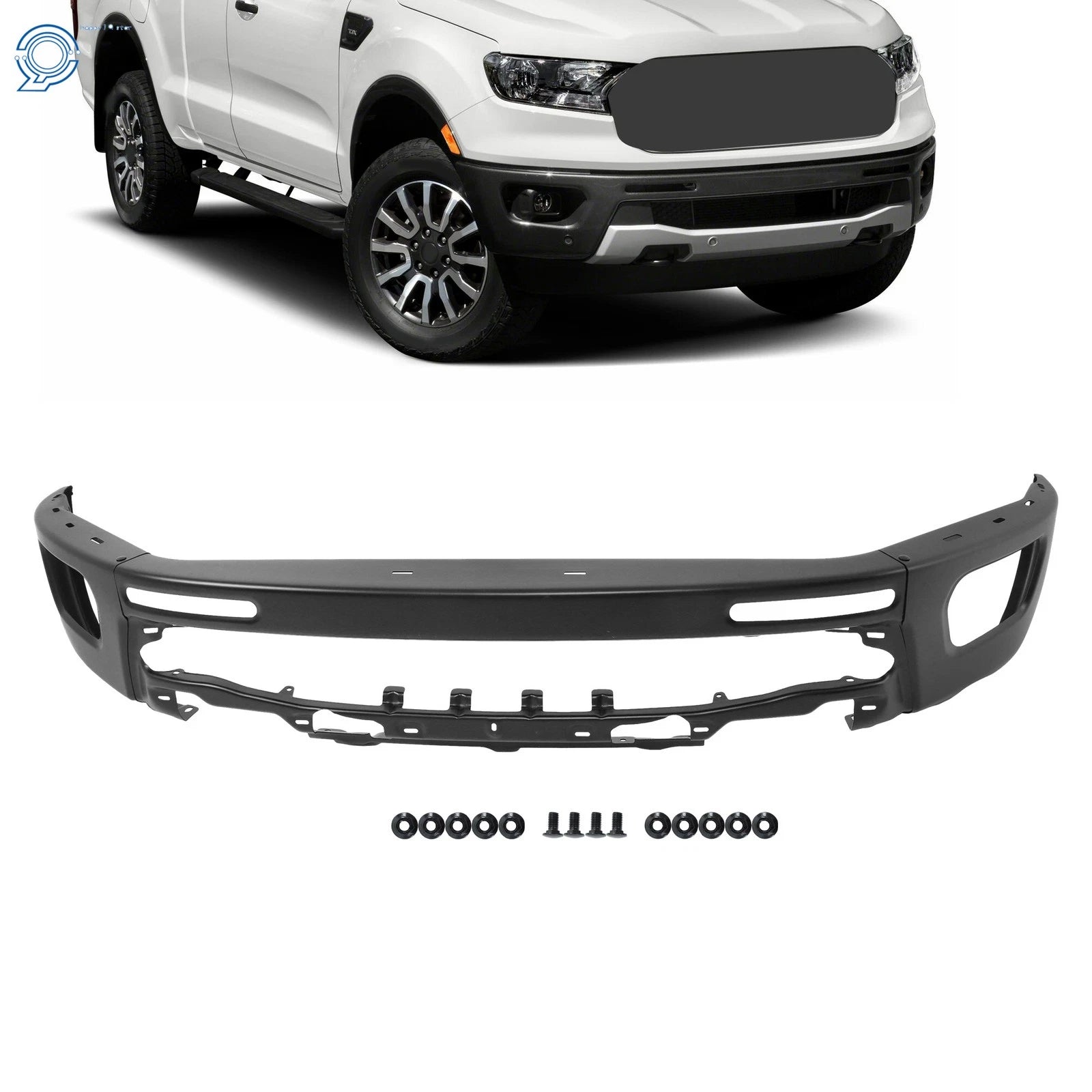 Front Bumper Face Bar for Ford Ranger (2019–2023) Black Without Sensor Hole