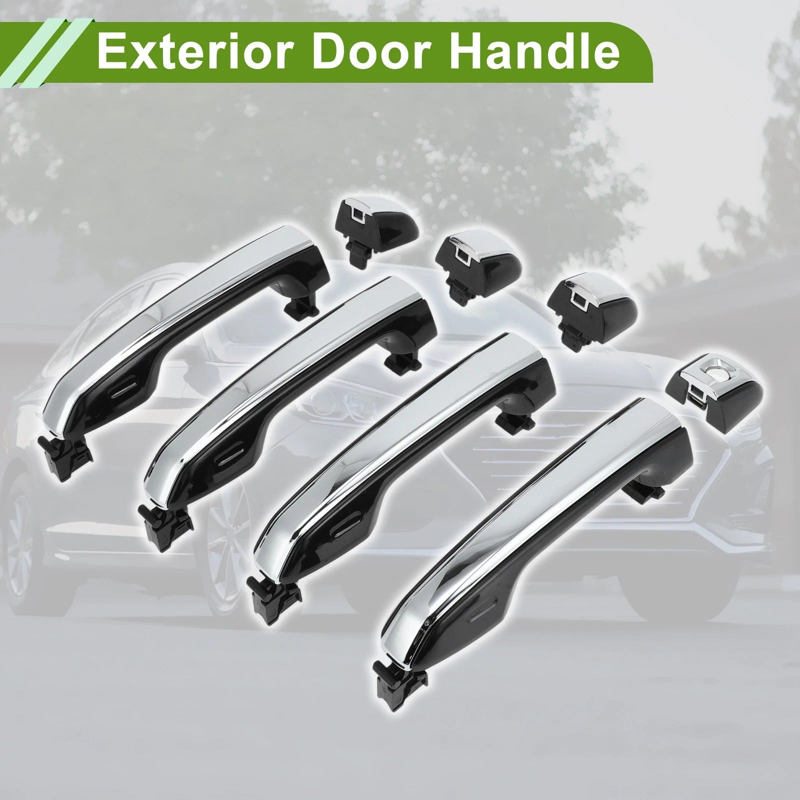 Set of 1 Exterior Door Handle for Lexus GX460 (2010–2023) Black Silver Tone