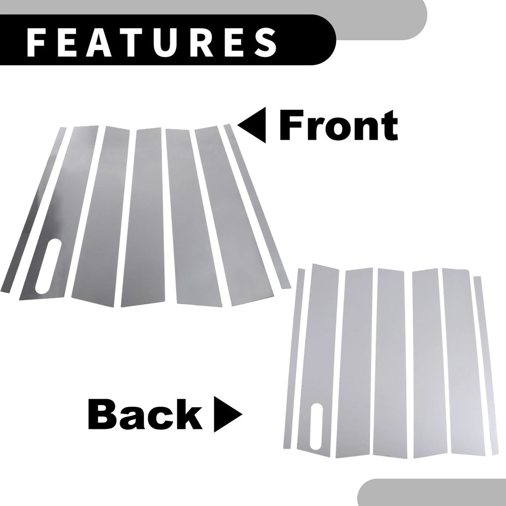 7pcs Window Trim Cover for Ford Explorer (2002–2010) Chrome Silver Tone