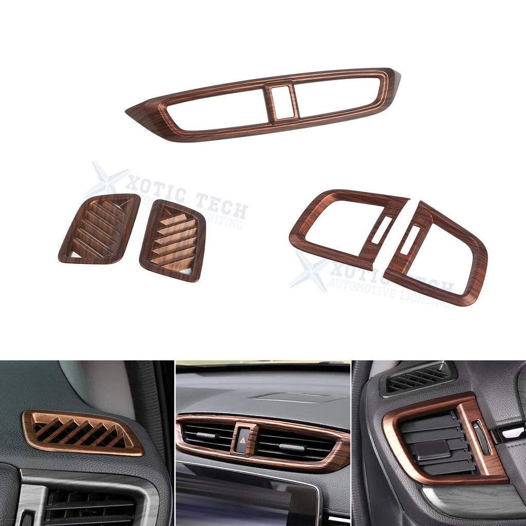 Peach Wood Look Inner Center Dash Side AC Vent Trim for Honda CR-V (2017-2022)