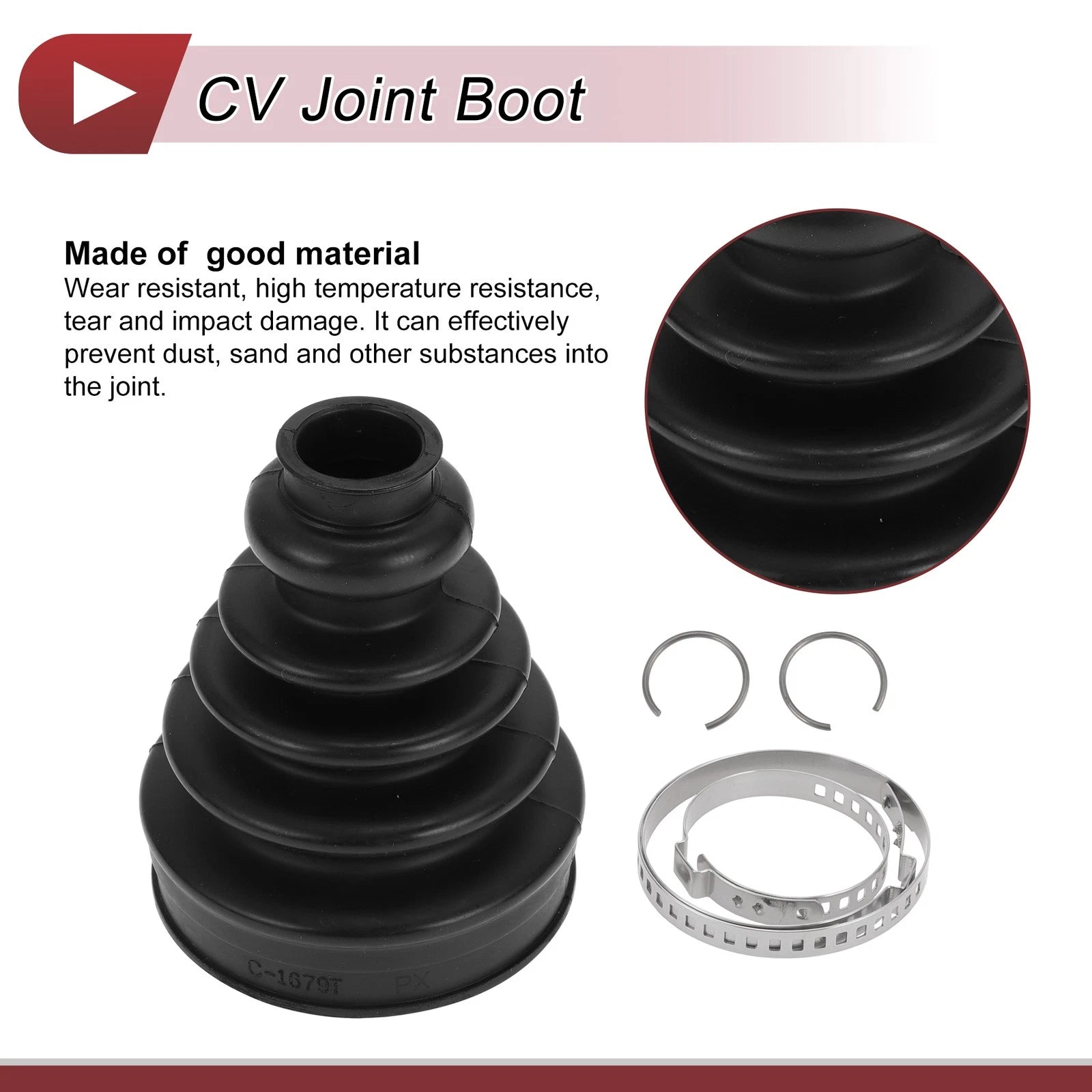 Inner CV Joint Boot Kit with Clamps for BMW X5 (2000–2006) - 31607565315