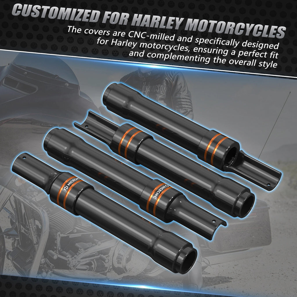 CNC M8 Pushrod Covers Tappet Covers for Harley Fat Boy Deluxe Heritage (2018–2023)