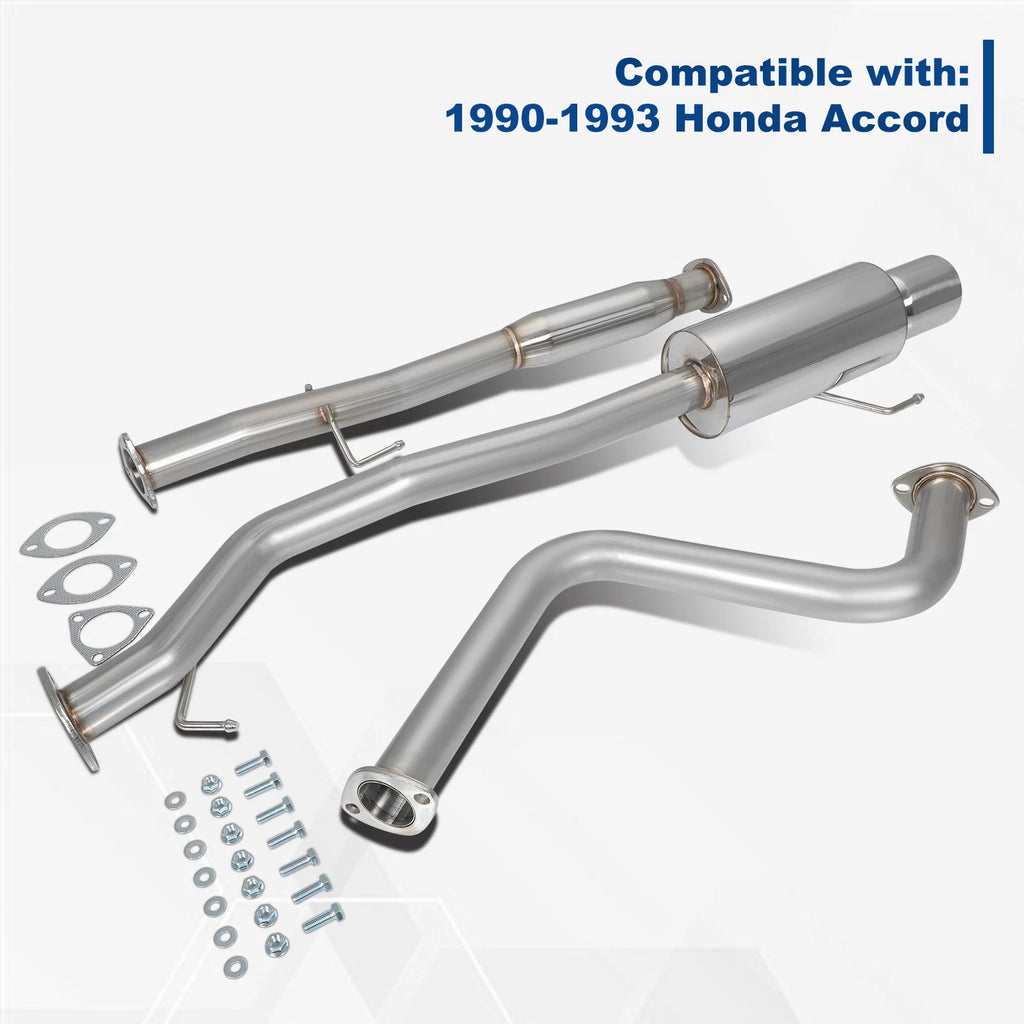 4" Rolled Muffler Tip Catback Exhaust System Kit for Honda Accord (1990–1993)