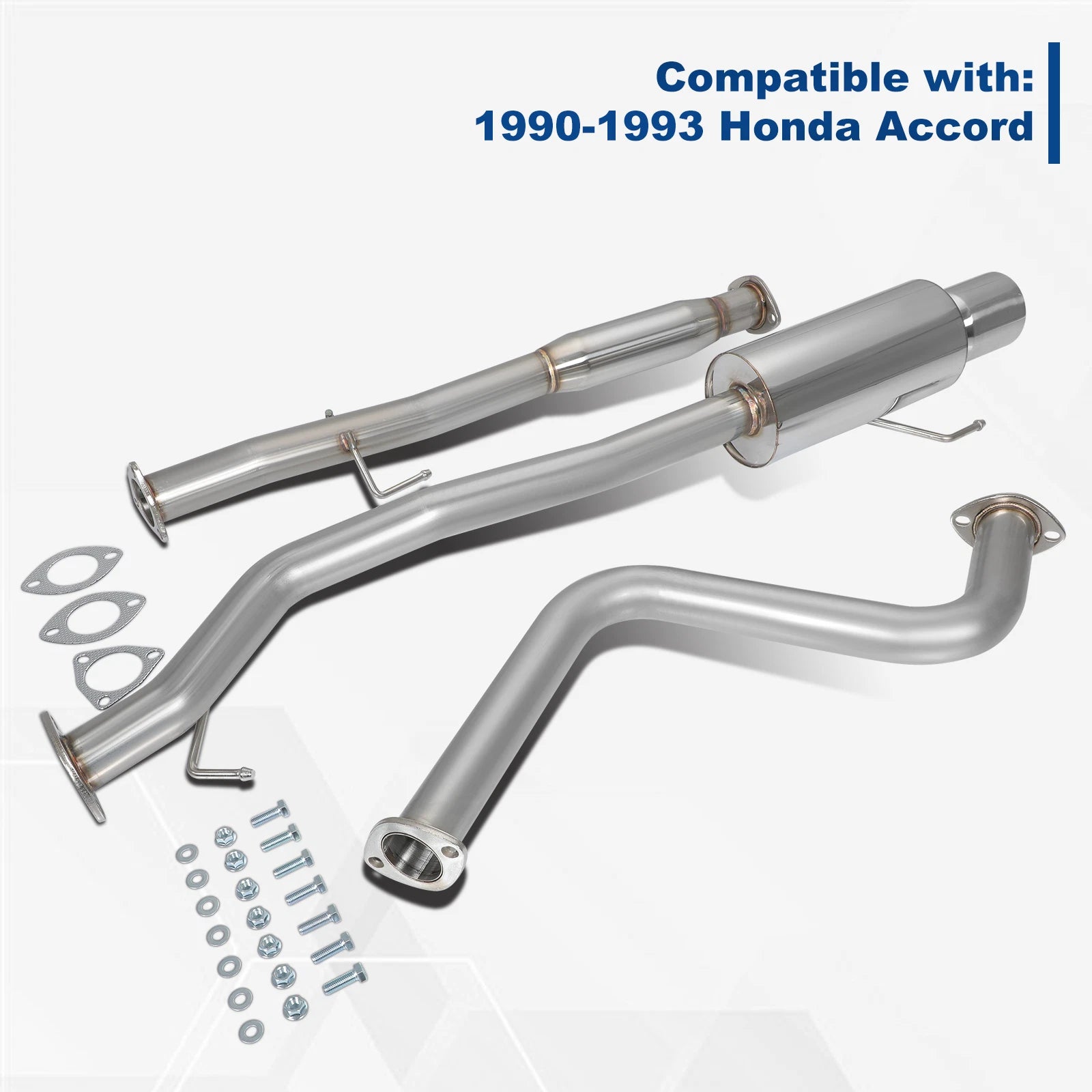 4" Rolled Muffler Tip Catback Exhaust System Kit for Honda Accord (1990–1993)