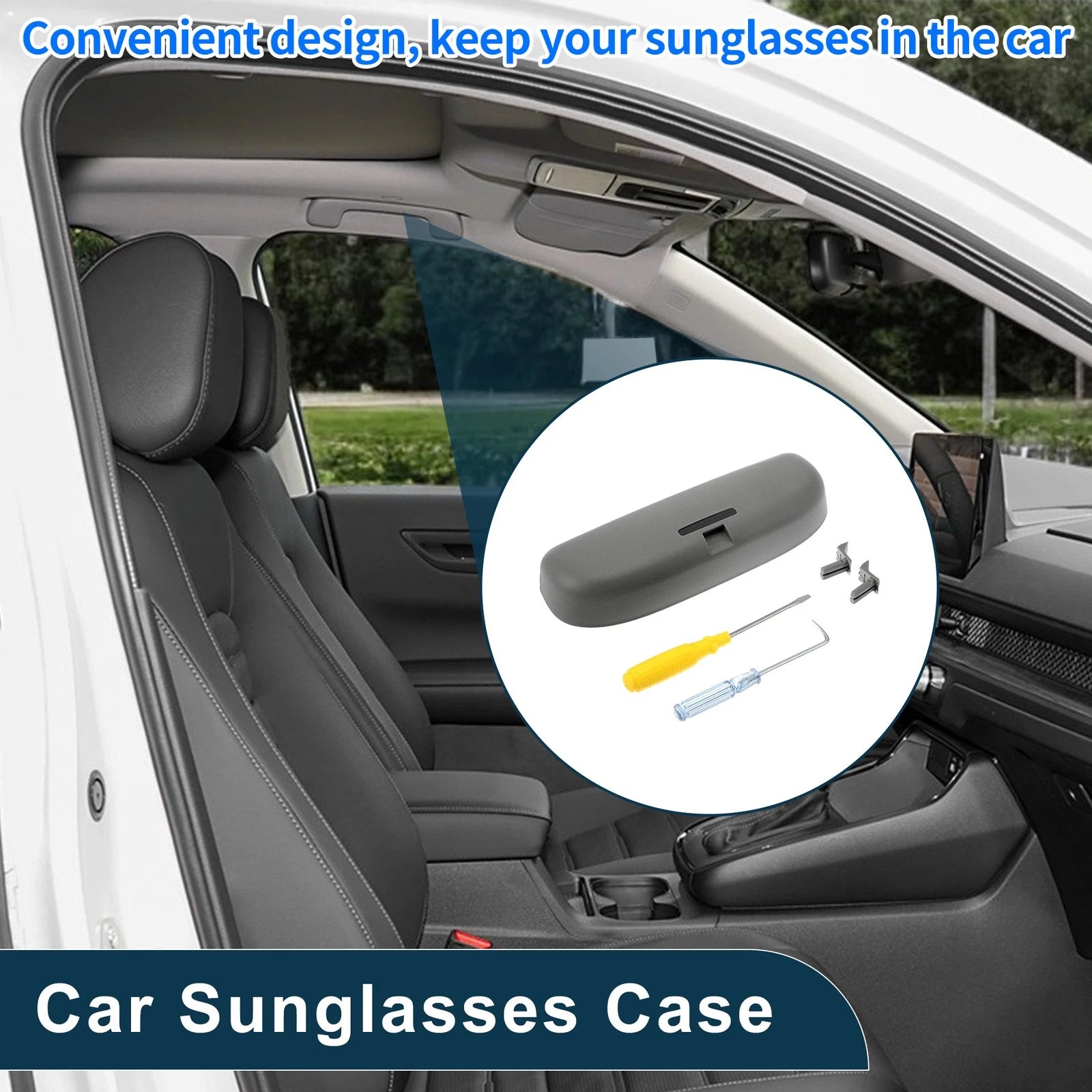 Sunglasses Case for Honda Accord (2018–2023) Eyeglasses Holder ABS Dark Grey