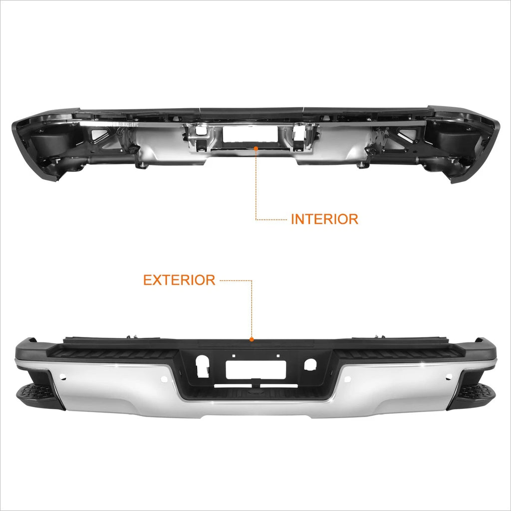 Rear Bumper for Silverado/Sierra 2500HD 3500HD (2015–2019) w/ Parking Sensors