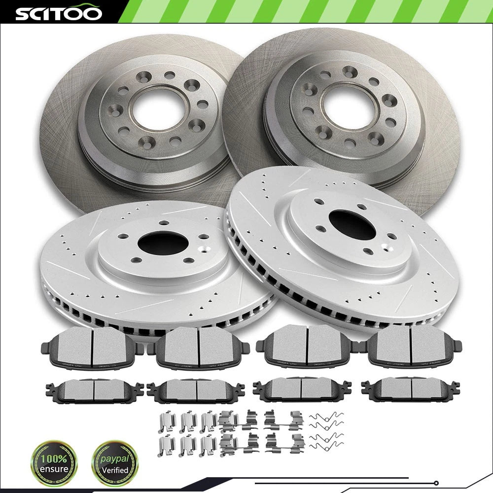 Set of 4 Brake Rotors and Pads for Ford Flex Explorer Taurus MKT MKS (2009–2019)