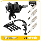 Ignition Coil and Spark Plug Wire Set for Hyundai Elantra Tiburon Tucson