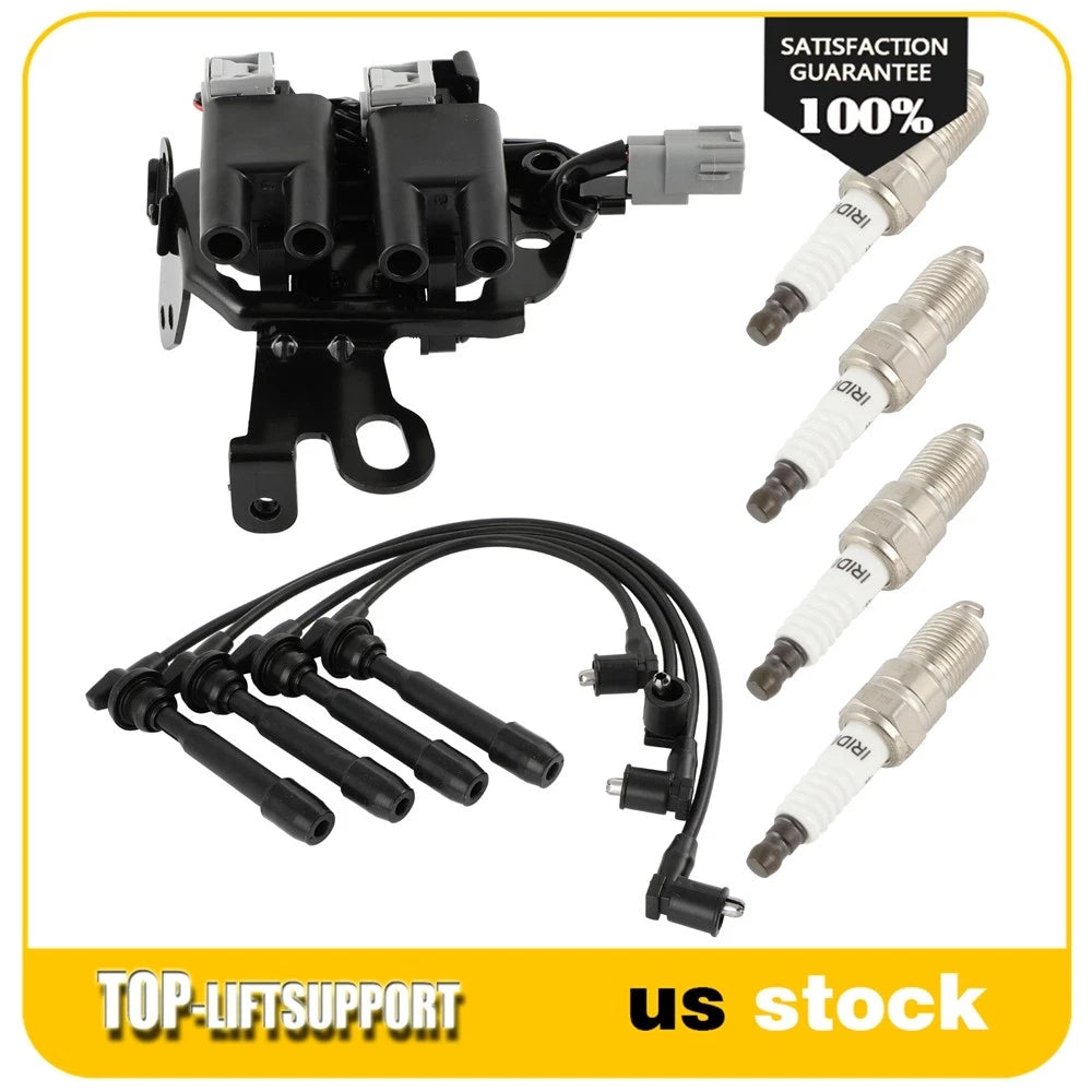 Ignition Coil and Spark Plug Wire Set for Hyundai Elantra Tiburon Tucson