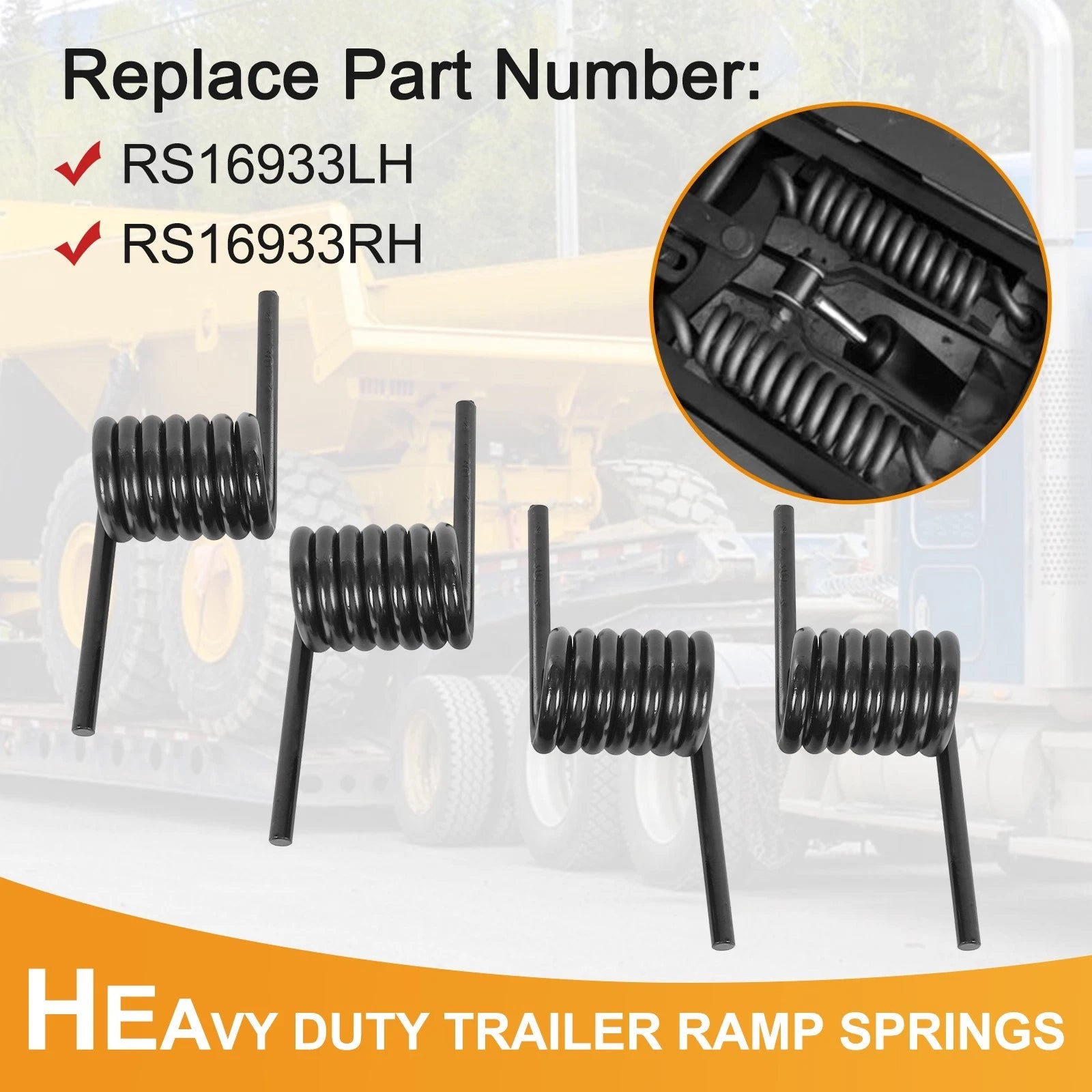 2 Pair Heavy Duty Trailer Ramp Springs for Trailer