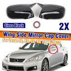 Add-On Side Wing Mirror Cap Covers for Lexus IS250 IS350 (2009–2012) Gloss Black