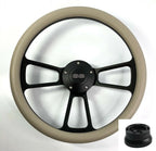 Steering Wheel Cover Black Half Wrap Replacement for Universal Fit (2005–2025)