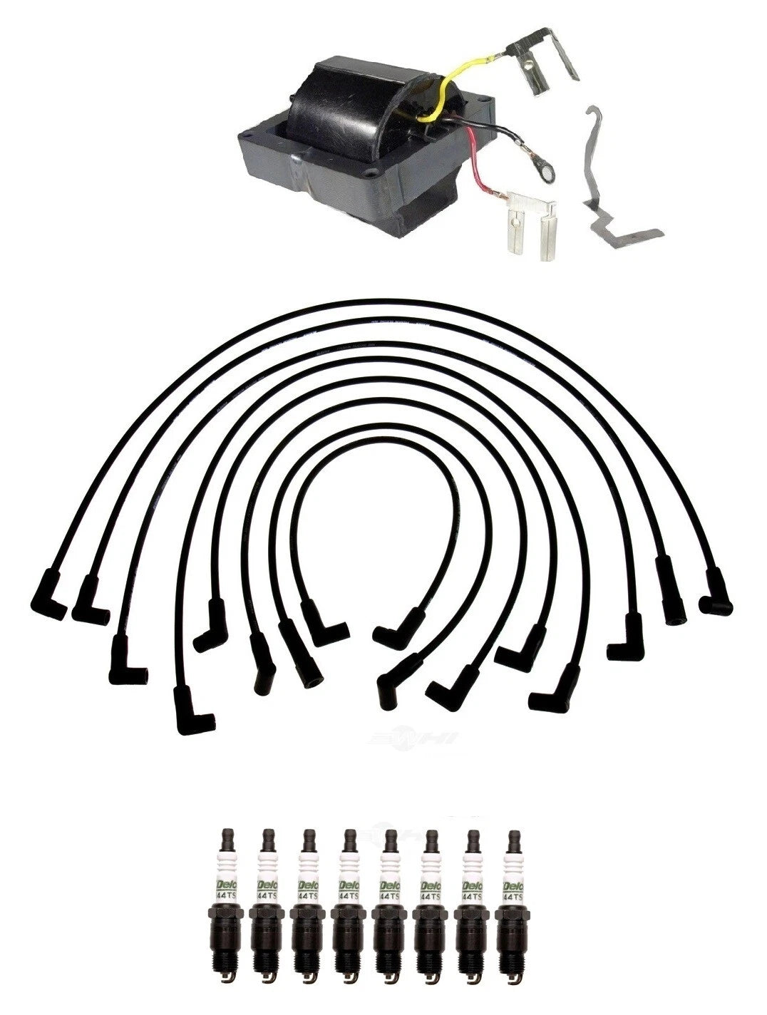 Ignition Wires & Coils 8 Spark Plugs Kit for Chevy C10 GMC C1500 (1973–1987)