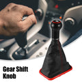6 Speed Gear Shift Knob Boot with Red Base for Volkswagen Golf (1998–2006)