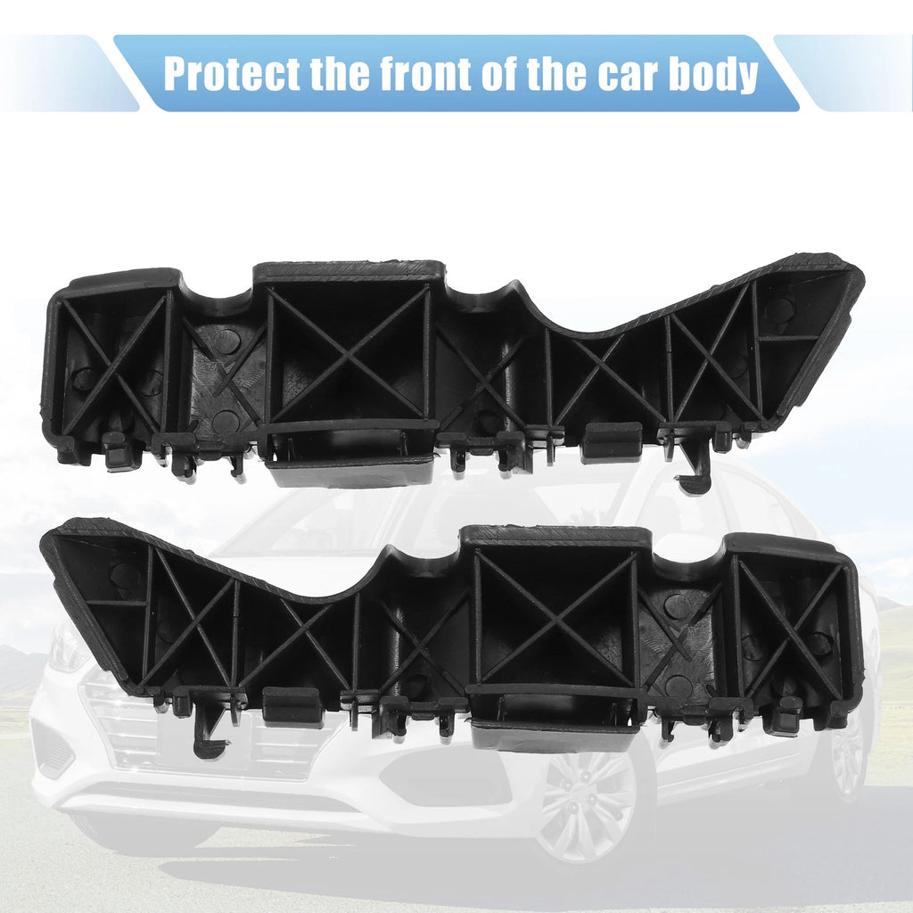 1 Pair Front Bumper Bracket for Hyundai Accent (2012) 86513-1R000 Plastic Black