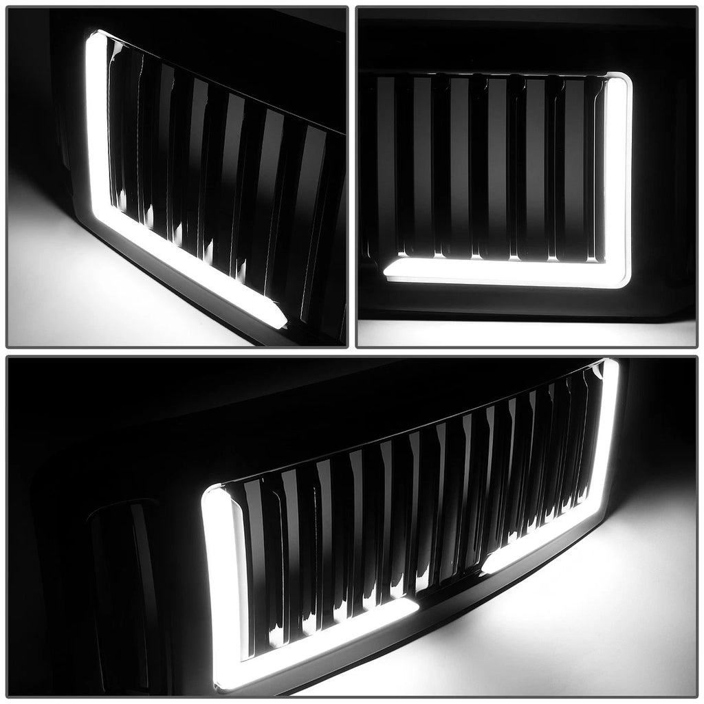 Badgeless Front Upper Grille w/ LED Bar for Ford F250 F350 Super Duty (2005–2007)