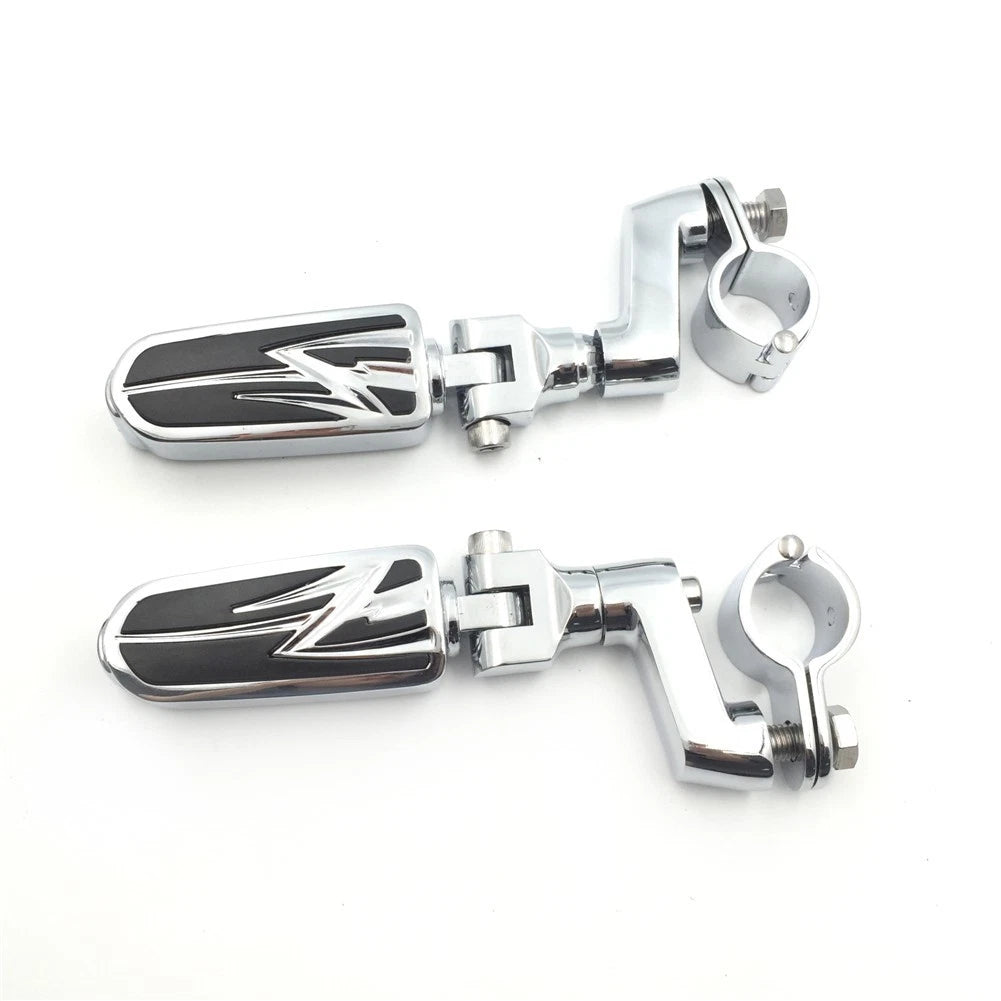 1.5" Flame Foot Peg Clamps for Harley Sportster 883 1340 XL1200 (1986–2023)