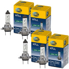 Set of 4 Hella Long Life H7 Halogen Bulbs (PX26d) 12V - 55W for High/Low Beam