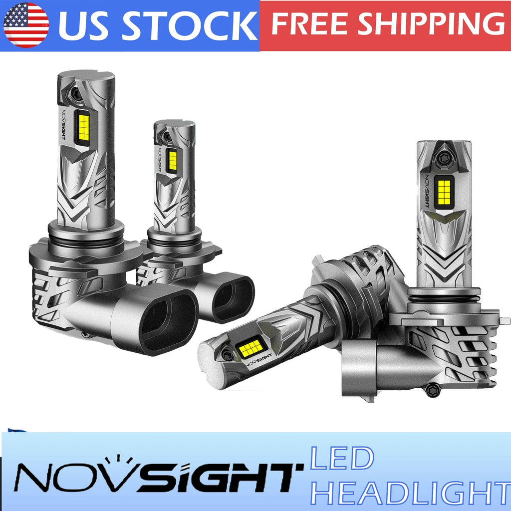 Set of 2 9005 + 9006 LED Headlight Kit Bulbs for High Low Beam (6500K)