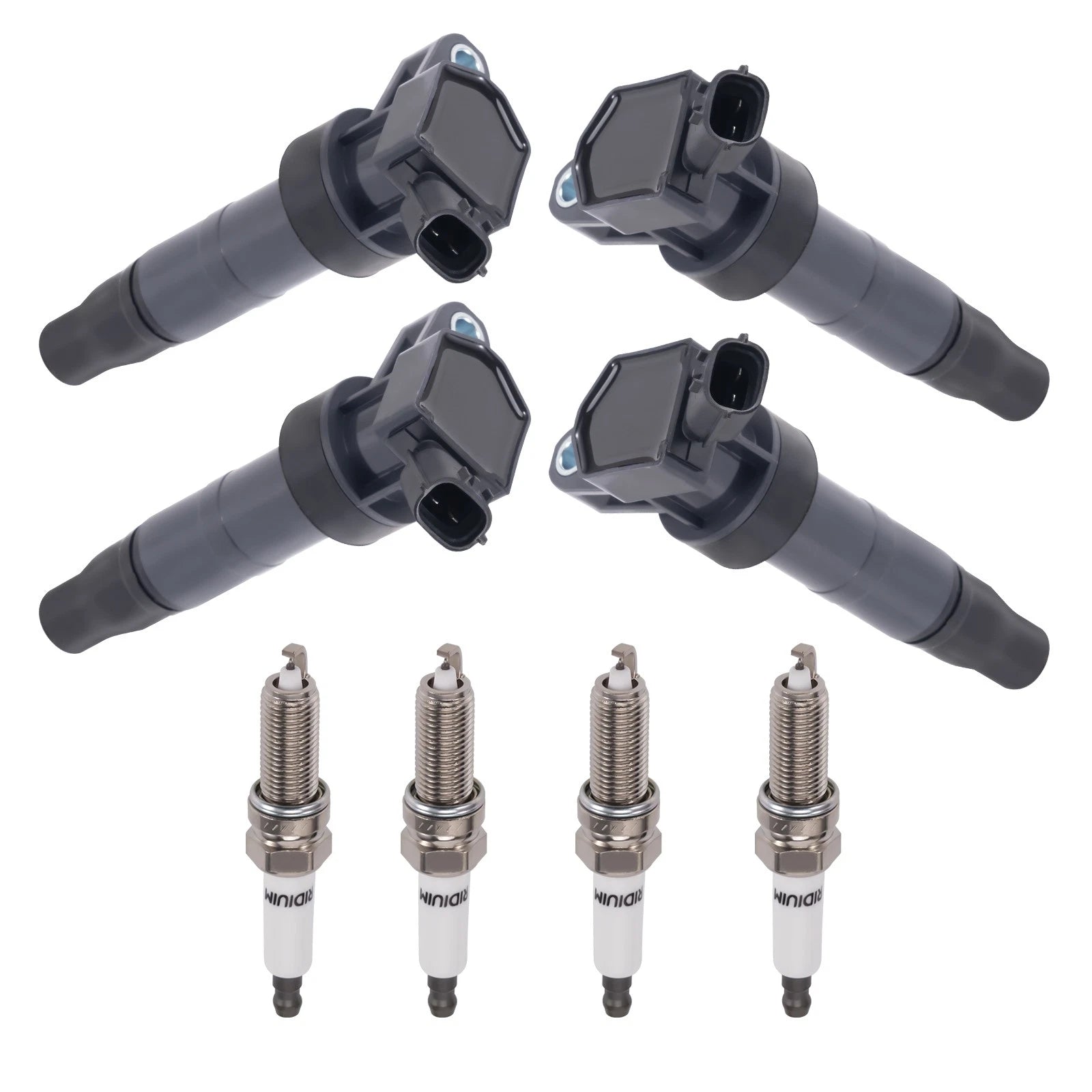 Set of 4 Ignition Coils & Spark Plugs for Hyundai Santa Fe 2.4L I4 (2010–2012) 27300-3F100