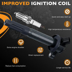 6X UF486 Ignition Coil Pack & Spark Plug Set for Ford Fusion Escape (2006–2012)