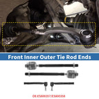 Set of 4 Front Inner Outer Tie Rod End Links for Nissan Maxima (No. ES800357/ES800358)