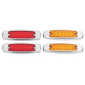 Set of 4 LED Sealed Side Marker Clearance Lights for Trailer (Fish Shape)