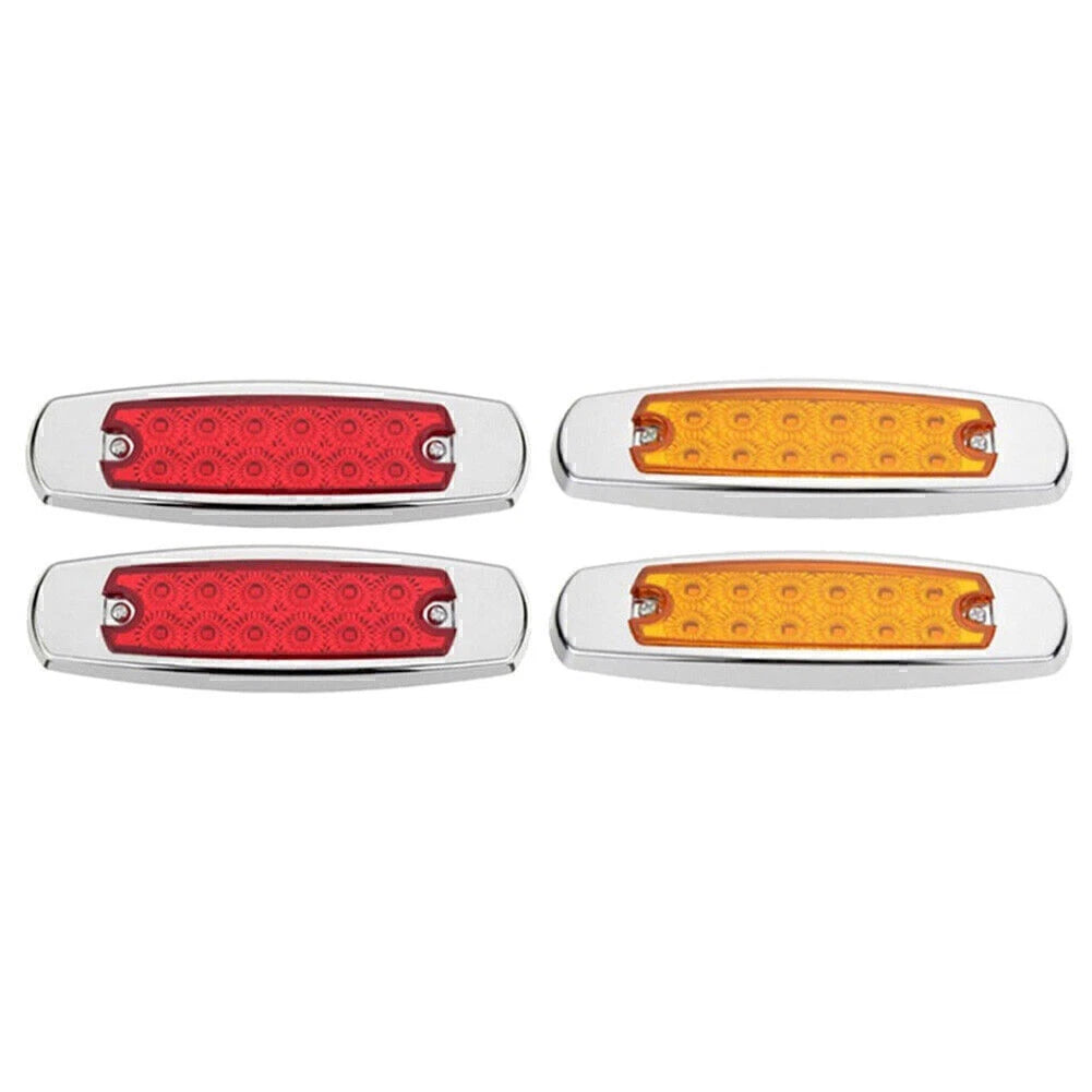 Set of 4 LED Sealed Side Marker Clearance Lights for Trailer (Fish Shape)