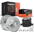 Front Side Drilled Rotor & Ceramic Brake Pad for Scion tC (2005-2010)