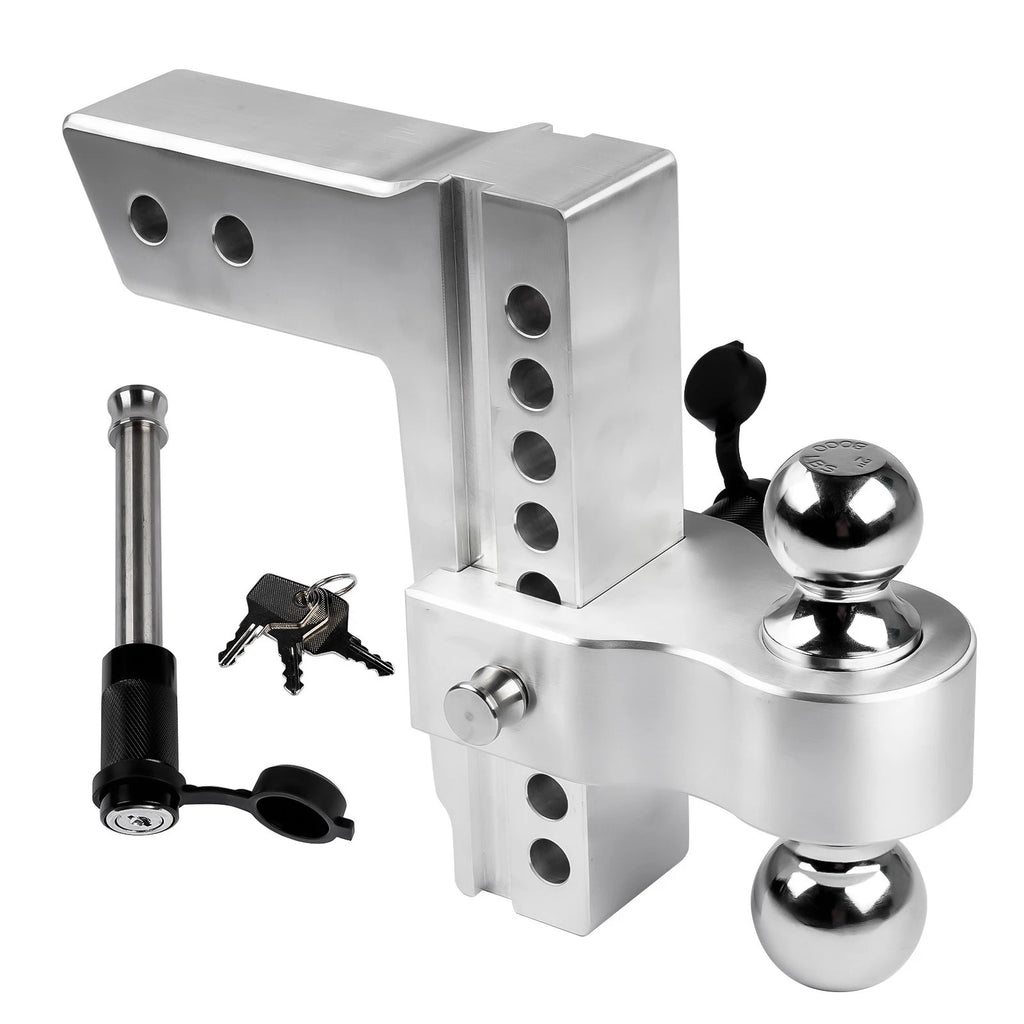 Heavy Duty Trailer Hitch 2.5" Receiver 8" Drop/Rise 18500LBS 2" & 2-5/16" Ball