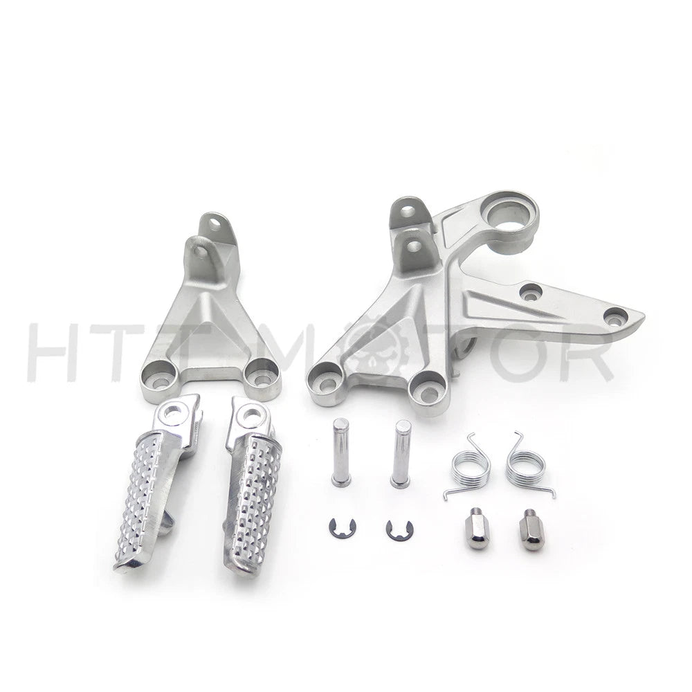 Silver Front Foot Pegs Footrest Bracket Mount for Honda CBR1000RR (2008–2015)