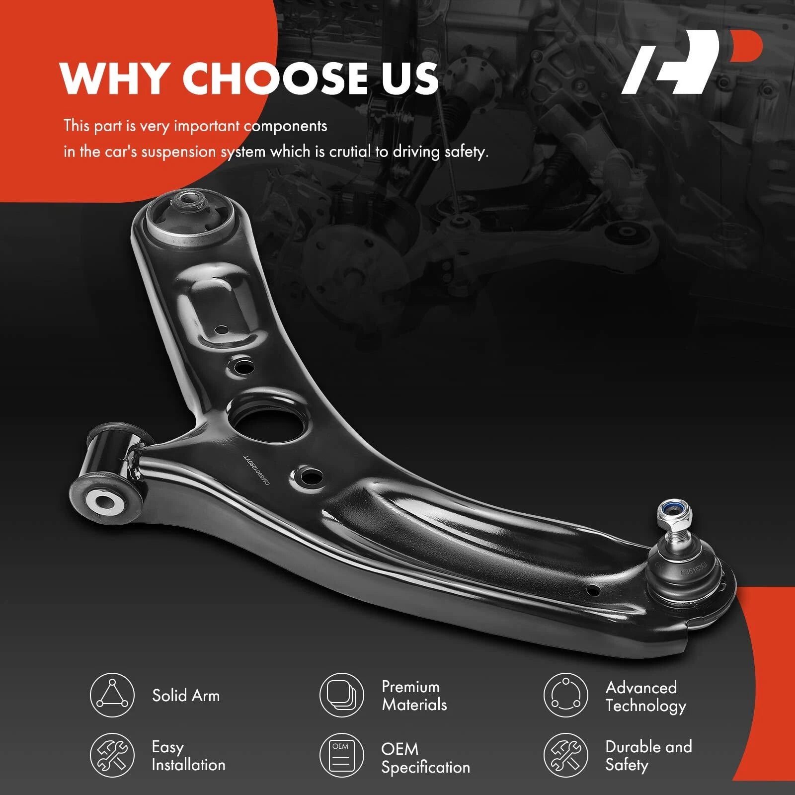 Front Left Lower Control Arm with Ball Joint for Kia Forte (2010-2018)