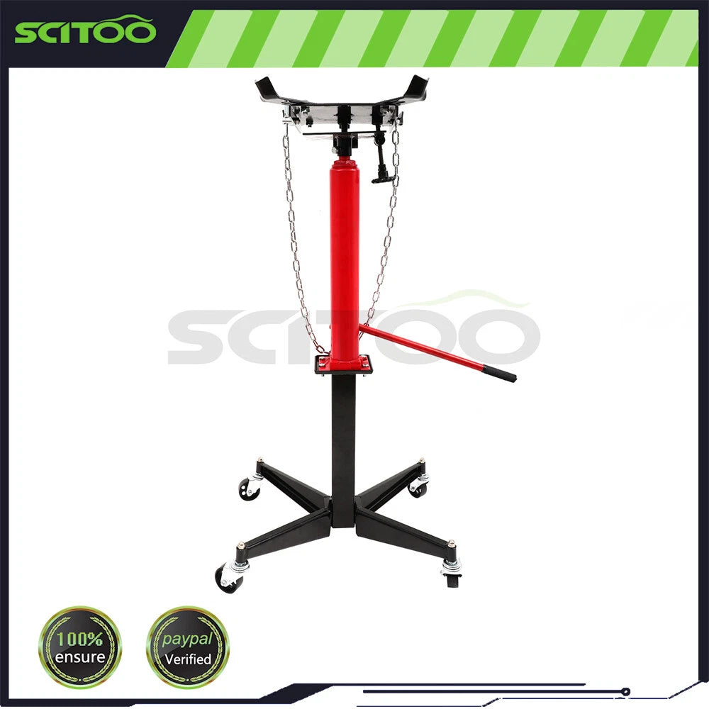 1100 LBS Hydraulic Transmission Jack for Universal Use (360° Swivel Wheels)