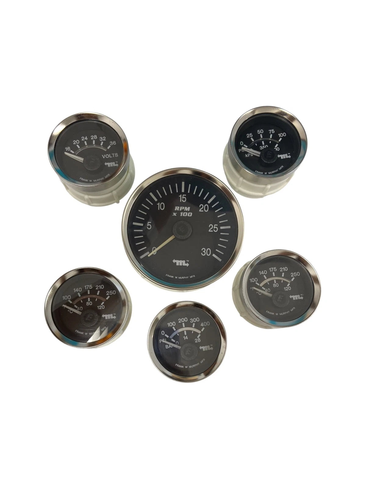 6 Marine Analog Gauges for Frank W Murphy MLINK (Older Style)