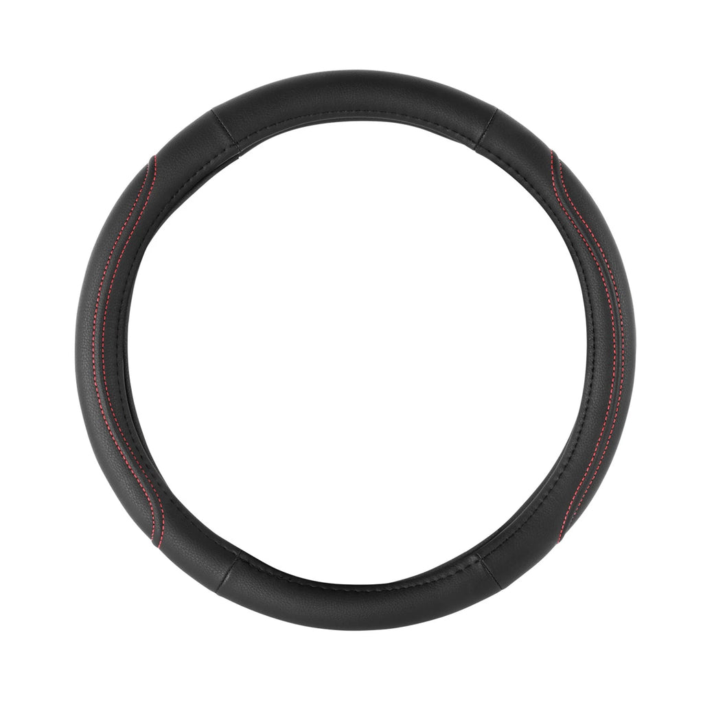 Steering Wheel Cover for - Matte Texture Grain Leather, Red