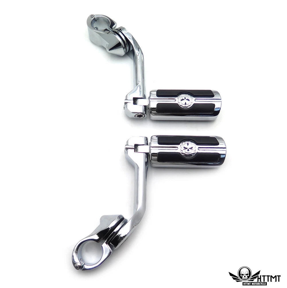 Gear Skull Chrome Footpeg Footrest for Harley Softail Deluxe (2005–2017)