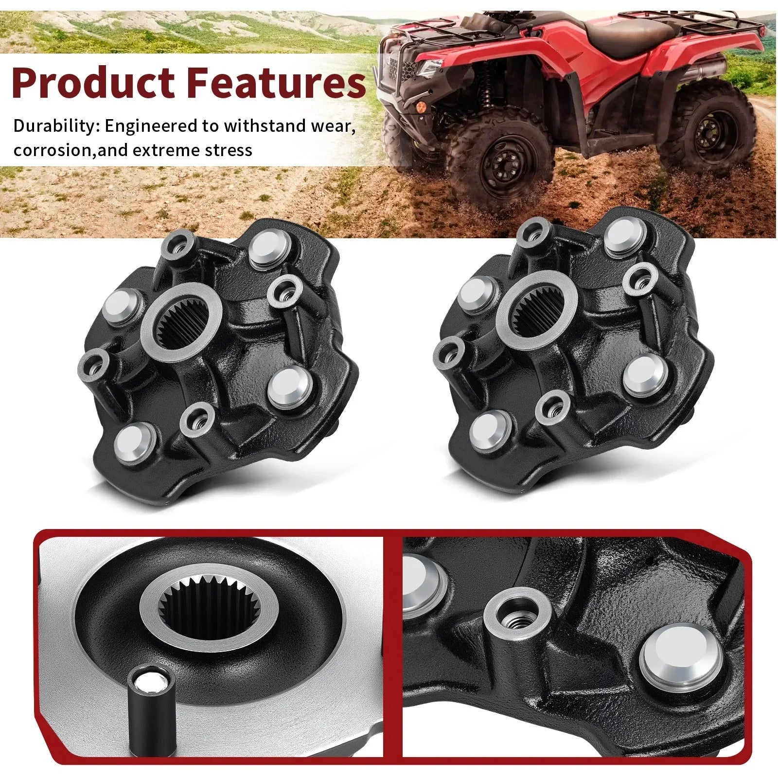 2 x Wheel Hub for Honda Foreman 500 (2014-2019)