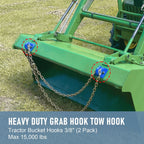 Set of 2 Heavy Duty Bolt On Grab Hooks for Loader Tractor Bucket