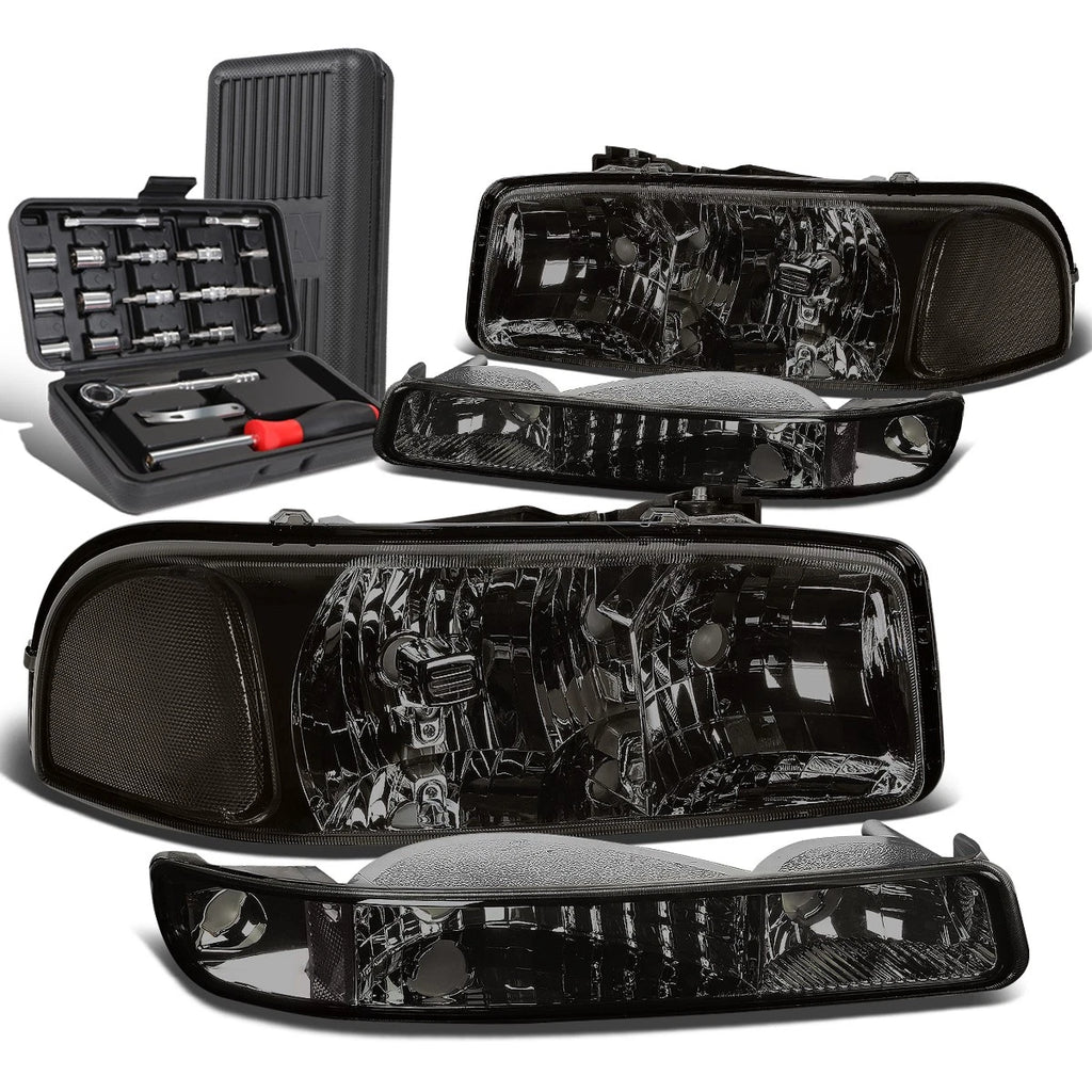 Smoked Clear Signal Headlights & Bumper Lamps for GMC Sierra (1999–2007)