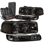 Smoked Clear Signal Headlights & Bumper Lamps for GMC Sierra (1999–2007)