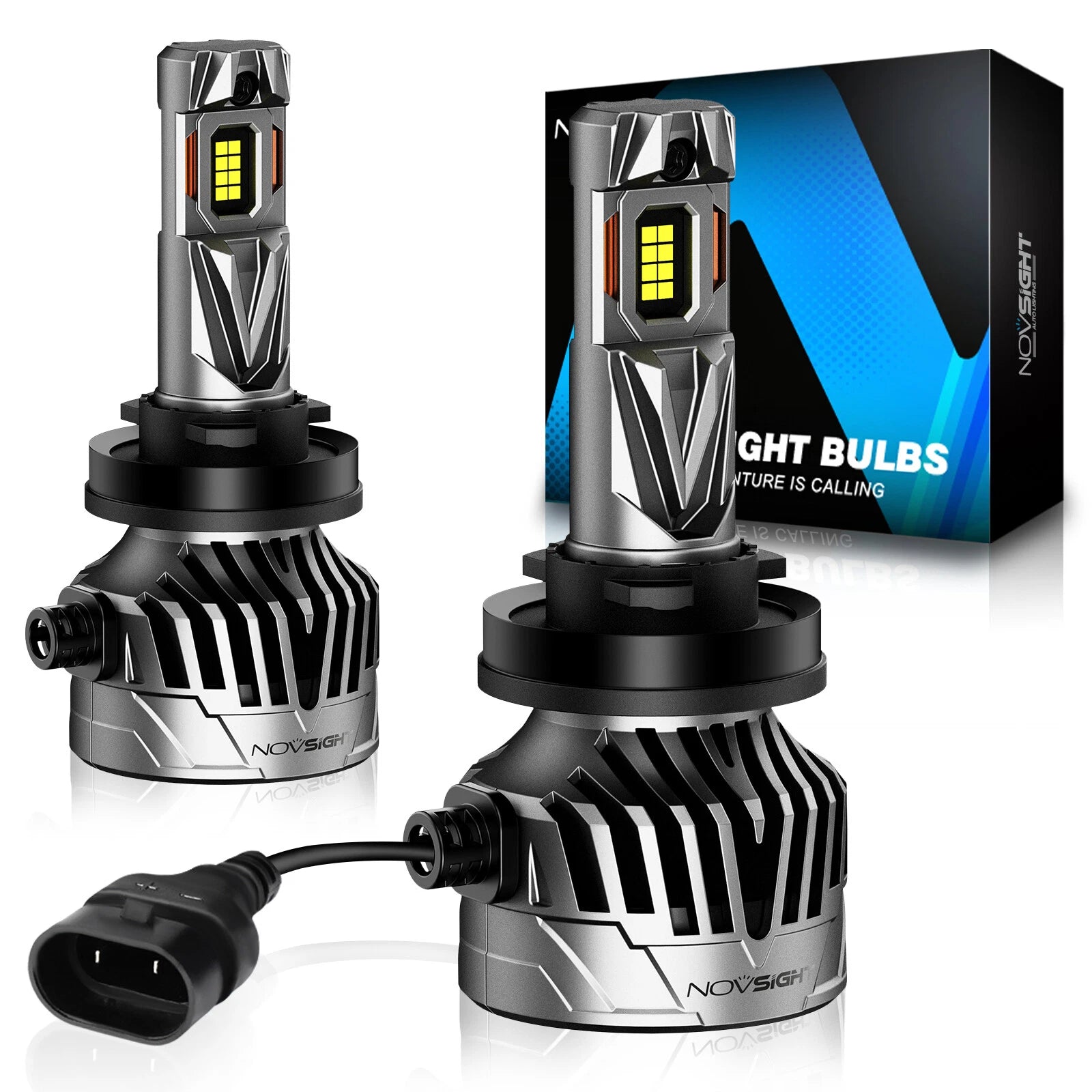 NOVSIGHT LED Headlight Bulbs H8/H9/H11 for Low Beam (30000LM, 6500K)