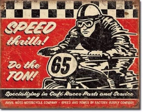 Vintage Replica Tin Metal Sign for Cafe Racer Motorcycle (2034)