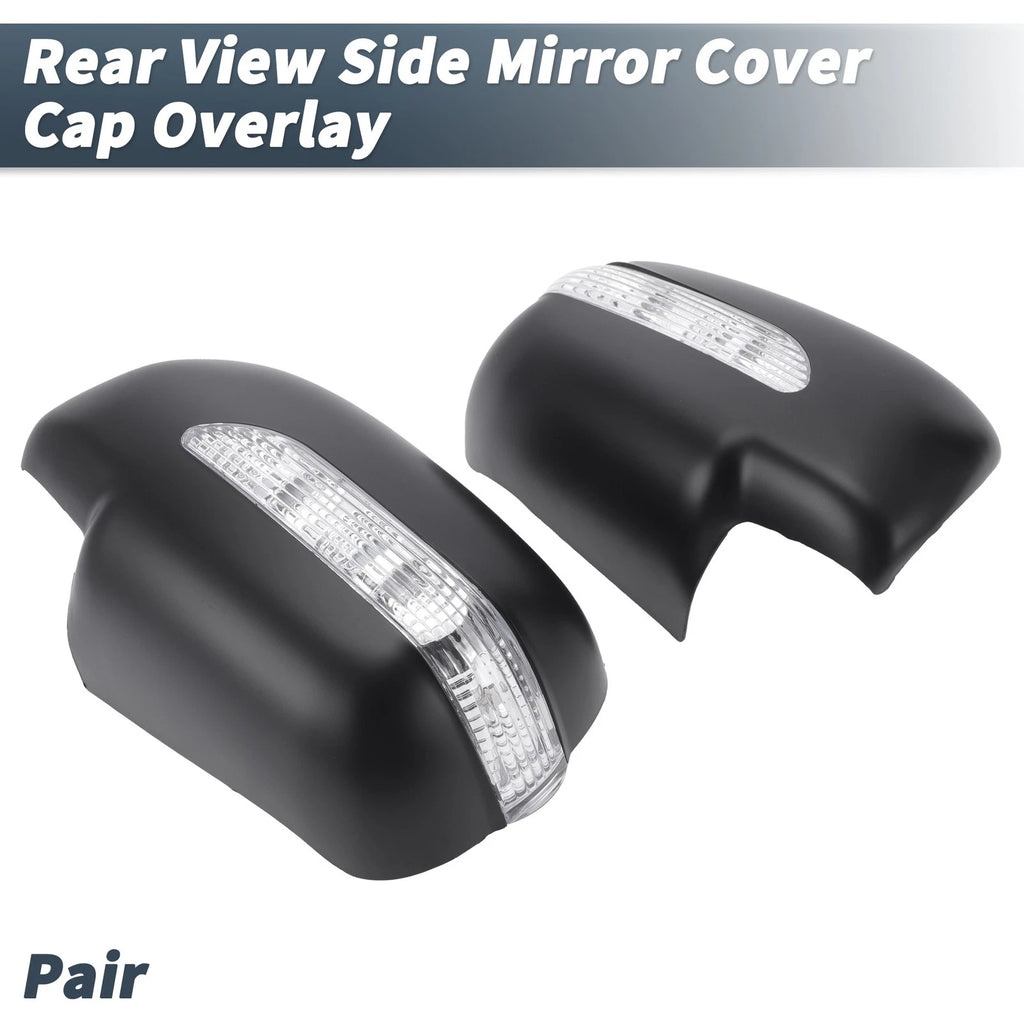 Pair Rearview Mirror Cover Overlay Matte Black for Lexus RX300 RX330 RX350 (2003)