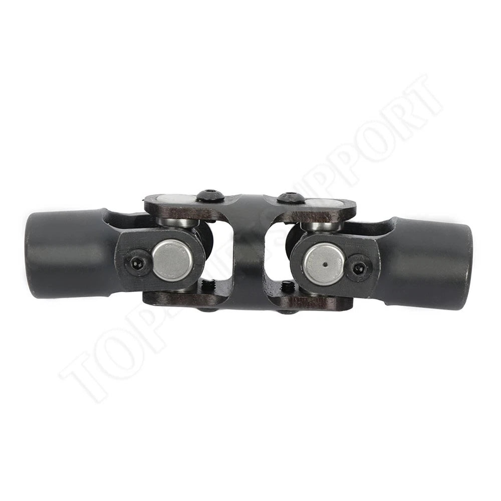 3/4" Round Universal Steering Double U-Joint Shaft - Black