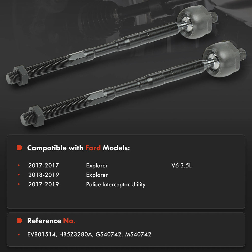 2X Front Inner Side Tie Rod Ends for Ford Explorer (2017-2019)