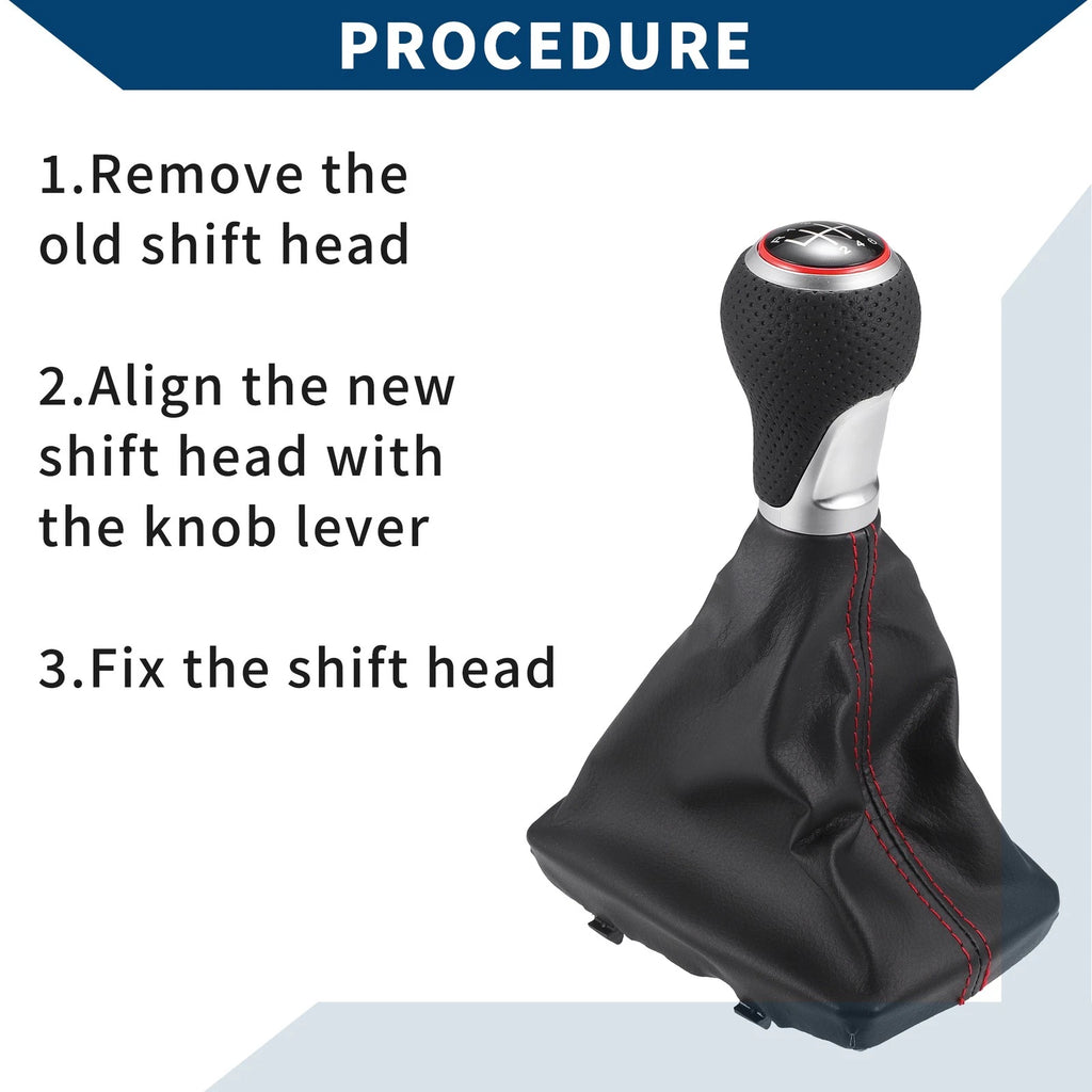 6 Speed Gear Shift Knob with Dust Cover for Audi S-Line (2007–2015)