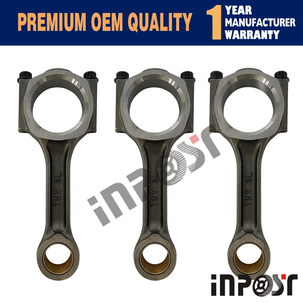 3PCS Connecting Rod for Yanmar 3TNV82 3TNV82A 3D82 3D82AE (–) 719810-23100